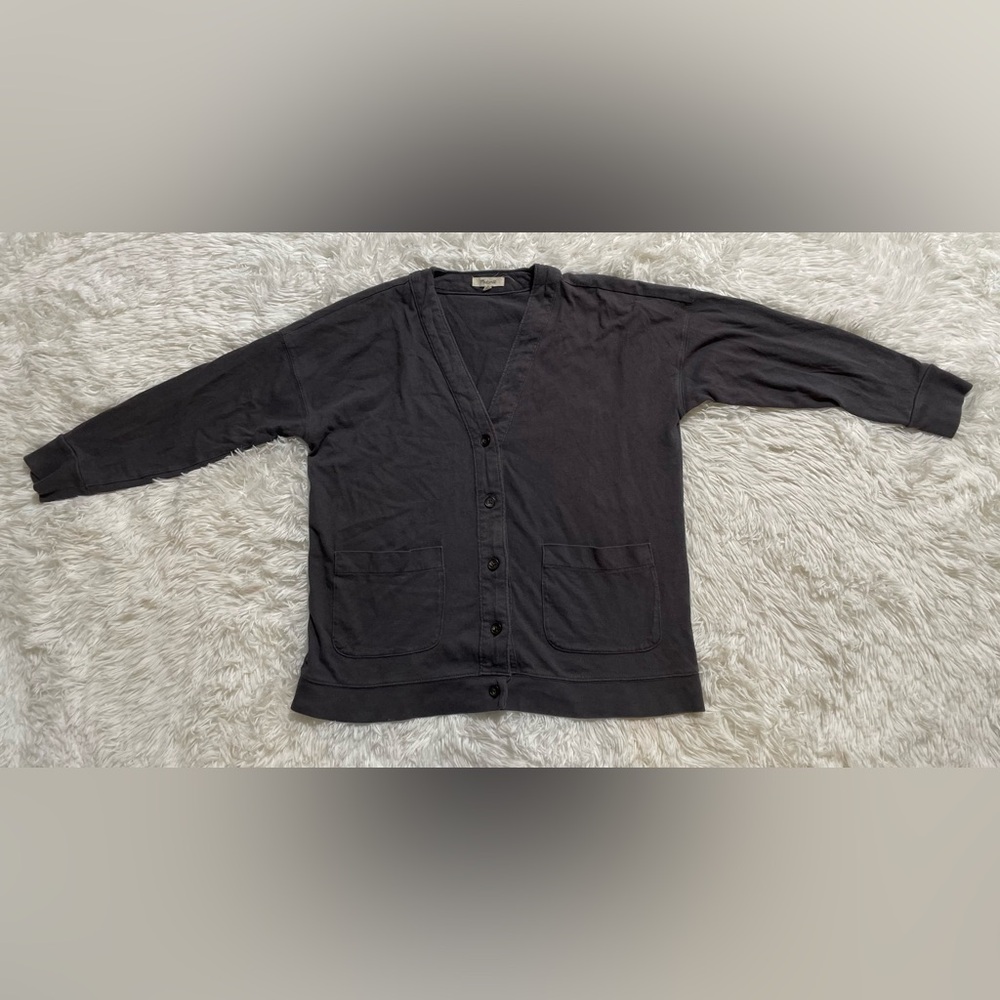 Madewell Elevated Librarian Collegiate Eclectic Academia Cardigan Sweater Gray S